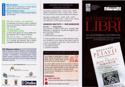 Mostra bibliografica al Seminario di Lodi - Associaz. Italiana Ex libris